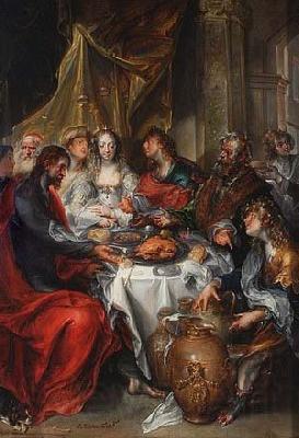 Simon de Vos The Wedding at Cana. Norge oil painting art